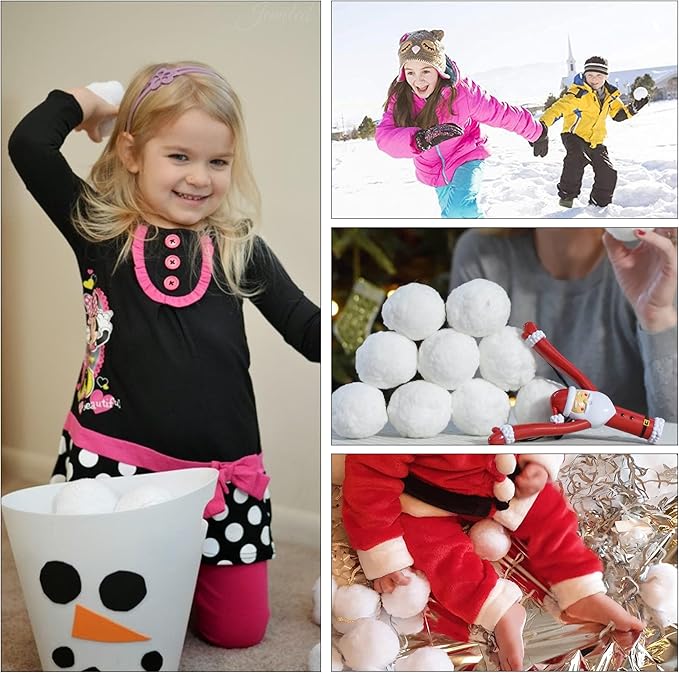 200 PCS Indoor Snow Balls, Soft Fake Snow Balls, Artificial Toss Ball fot Parent Child Interactive Props, Christmas Decorations Party Supplies Winter DIY Home Indoor Outdoor