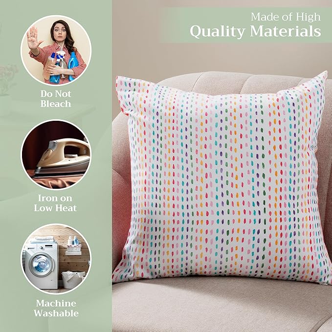 Maison d' Hermine Decorative Pillow Covers 20x20 Inch Square 100% Cotton Throw pillow Covers with invisible Zipper Cushion Case for Living Room Couch, Chair, Sofas, Bedroom, Home (Hesperides - Grphic)