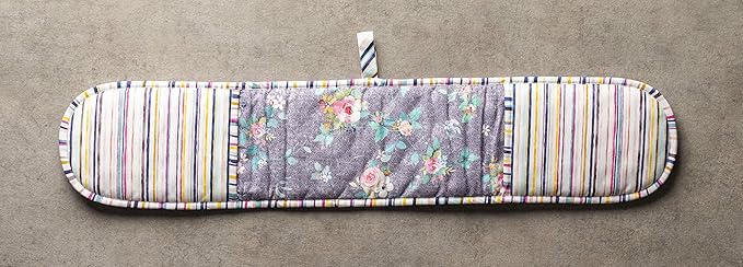 Maison d' Hermine Sweet Rose Lavender 100% Cotton Double Oven Glove with Loop Heat Resistant BBQ Cooking Baking Grilling Microwave Barbecue Spring/Summer (7.5 Inch by 35 Inch)