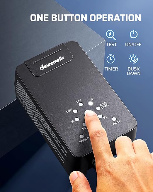 DEWENWILS 60W Low Voltage Transformer with Remote Control, 120V AC to 12V DC, Dusk to Dawn Sensor & Timer, Weatherproof Low Voltage Landscape Transformer for Spotlights, Garden Lights, Pathway Lights