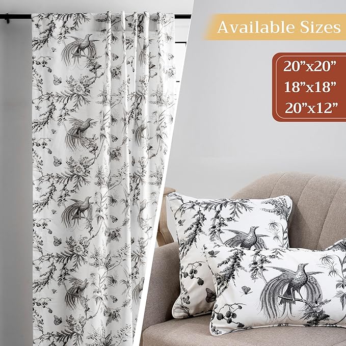 Maison d' Hermine Decorative Pillow Covers 20x20 Inch Square 100% Cotton Throw Pillow Covers with Invisible Zipper for Living Room Couch, Chair, Sofas, Bedroom, Home (Paradise - Mid Night)