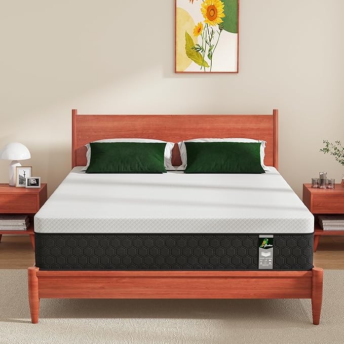 Full Size Hybrid Mattress in a Box, 10 Inch Firm Mattress with Memory Foam, Motion Isolation & Strong Edge Support