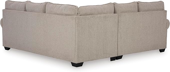 Signature Design by Ashley Claireah Casual L-Shaped 2-Piece Sectional with Loose Seat Cushions and 5 Accent Pillows, Beige