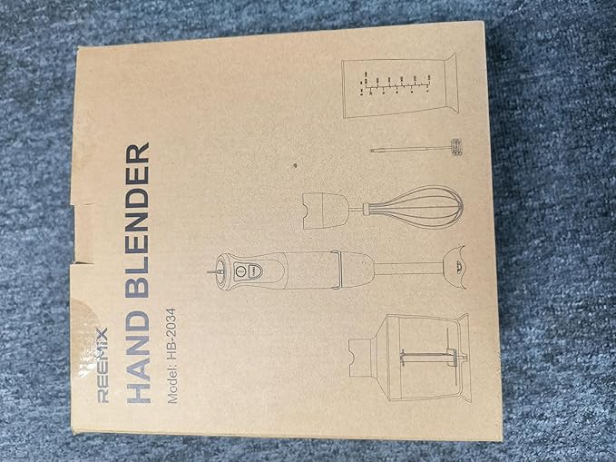 5-in-1 Hand Immersion Blender, 1000W Handheld, Copper Motor Stainless Steel Blade Stick, Mixing Beaker, Food Processor, Whisk, Milk Frother for Smoothies Puree Baby Food (Black)