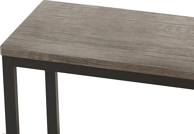 Harper & Bright Designs 4-Piece Dining Table Set, 60.2" L Solid Wood Dining Table with 3 Stools and Metal Frame for Kitchen Dining Room, Grey Brown