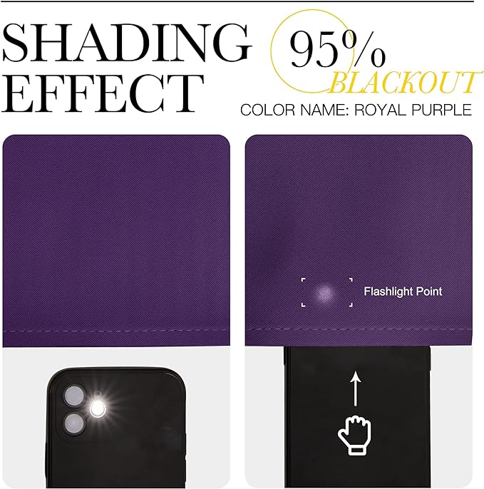 NICETOWN Royal Purple Blackout Curtains 120 inches Length for Living Room, 2 Panels, 55" Wide, Thermal Insulated Long Drapes for Large Window