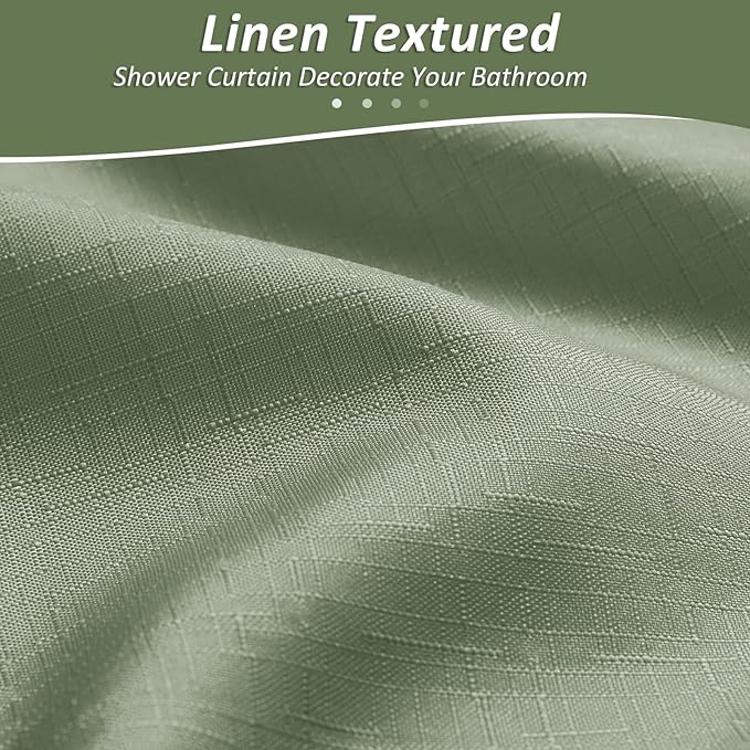 Naturoom Light Sage Shower Curtains for Bathroom,Ombre Cloth Fabric Shower Curtain Set with 12 Hooks Light Sage Bathroom Decor 72 x 72