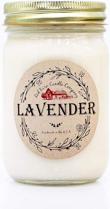Lavender Aromatherapy Candle 12 oz | 100% All-Natural Soy Wax & Essential Oil Infused | 60+ Hour Burn Time | Pet Safe + Smoke Odor Eliminating | Handmade in U.S.A. | Non-Toxic Candles