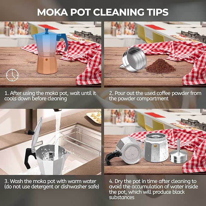 Aluminum Moka Pot Express Coffee Maker Stovetop Espresso Percolator Coffeemaker Italian Classic Style Brewing Greca Cafe Mocha Machine for Cafeteras Lover Camping Travel and Home Use (14 Cup)