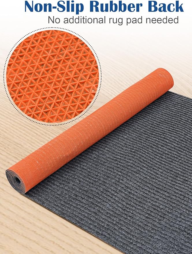 Runner Rugs 3 x 10 ft with Rubber Backing, Non Slip Indoor Outdoor Rug Carpet Runner for Hallway Waterproof Custom Size Floor Mat Area Rugs for Entryway Balcony Patio Kitchen Garage Stair Laundry