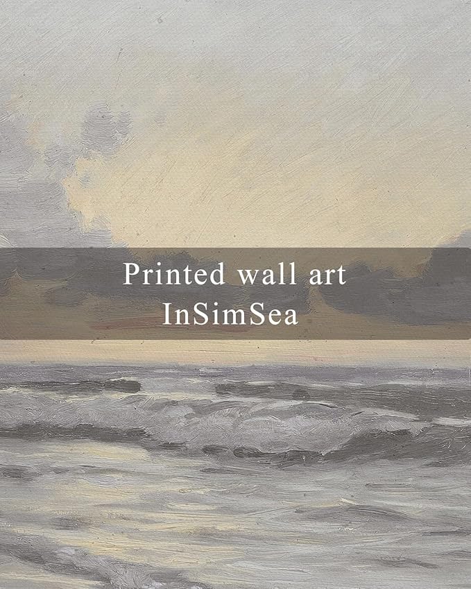 InSimSea Framed Wall Art for Living Room Vintage Ocean Scenery Wall Art Canvas Wall Decorations Maritime Scenes Artworks Canvas Prints Bathroom Pictures Farmhouse Office Home Wall Decor 8x10in