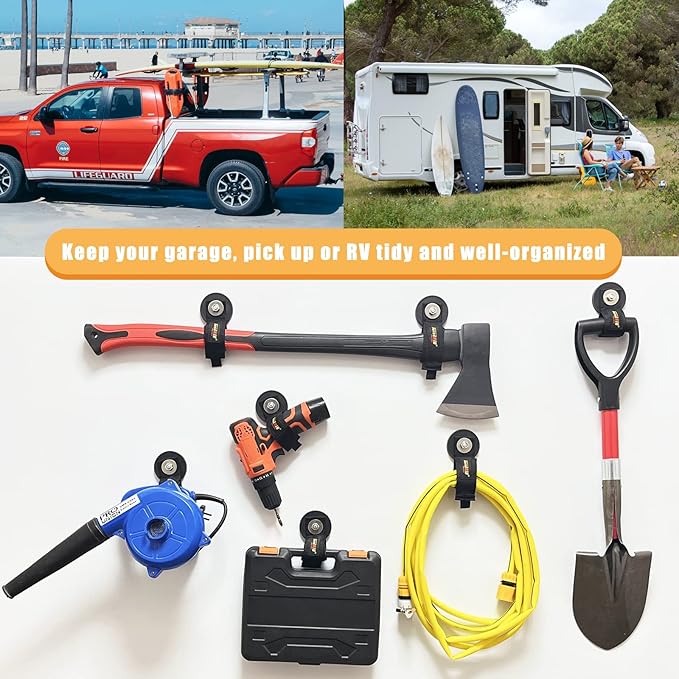 Heavy Duty Magnetic Hook, Magnetic Tool Holder, Magnetic Garage Hooks, Extension Cord Strap for Cable, Rope, Wire Storage in Garage,Workshop,RV,Pick-up(Dia.1.69" Magnet * 4Pcs)