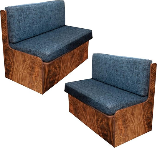 Rv Dinette Cushion Covers,Printing Stretchable Camper Cushion Cover,RV Cushion Slipcover,Rv Couch Cover Replacement for RV Camper Car Bench,2 Backrest Covers and 2 Bench Covers (Grid deep blue)