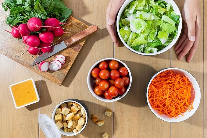 KooK Ceramic Mixing Bowls, Nesting Bowls, Set of 4, Kitchen Bowls, Prep, Serving, Gift, Microwave and Dishwasher Safe, 10/16/29/47 oz, (Black)