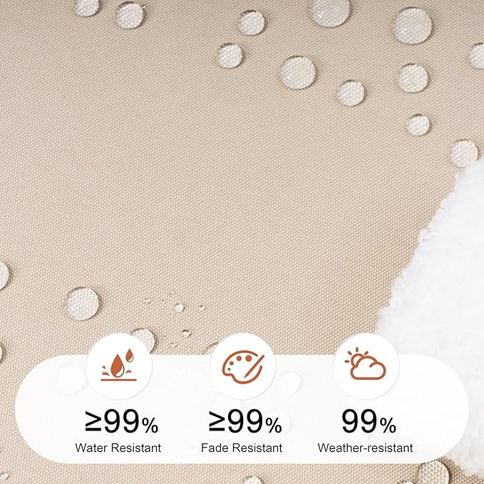 Crestlive Products Chaise Lounge Cushion Outdoor, 72x21 Inch, Waterproof & 3-Year Fade Resistant Lounge Chair Cushion for Outdoor Furniture, Patio Cushion for Pool, Lawn, Deck, Beige