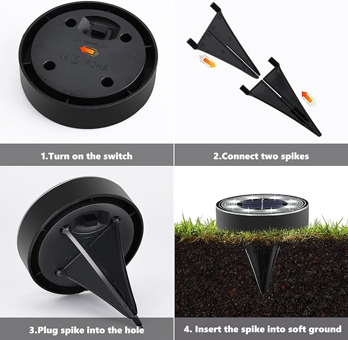 Joomer Solar Ground Lights, 16 Pack 8 LED Solar Lights Outdoor IP68 Waterproof Disc Light In-Ground Landscape Lighting Outdoor for Patio Pathway Lawn Yard Driveway Walkway (White)