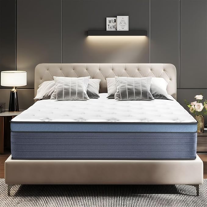 inight Queen Mattress, 12 Inch Queen Szie Mattress in a Box, Memory Foam Hybrid Mattress for Cool Night, Medium Firm Support Pocket Springs for Motion Isolation and Pressure Relief, 180 Night Trial