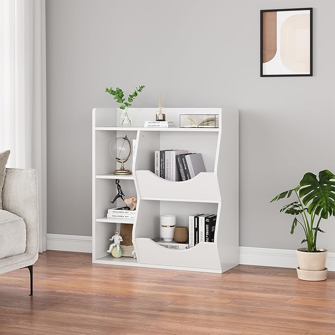 GarveeHome Kids Toy Storage Organizer, Children Bookcase with Storage Cubbies, Toddler Toy Shelf for Playroom, Living Room, Nursery