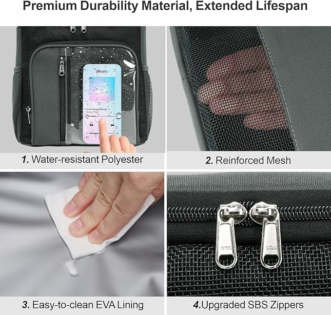 F-color Hanging Shower Caddy Portable - College Dorm Essentials for Guys with Hooks, Quick-Dry Shower Bag for Dorm Travel Gym Camping Essentials, Water-Resistant with Multiple Pockets, Dark Grey