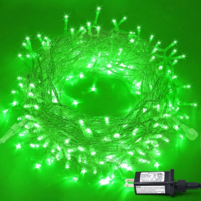 JMEXSUSS 250 LED Green Christmas String Lights Indoor, 91.5ft Connectable Green LED Light Outdoor Waterproof, 8 Modes Christmas Lights Plug in for ST Patricks Day Tree Decoration