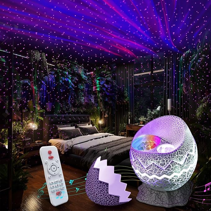 Rossetta Star Projector, Galaxy Light Projector White Noise Bluetooth Speaker with Remote Control, Aurora Projector Starry Night Light Projector for Kids Adults, Home Theater, Ceiling, Home Decor