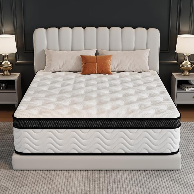 Full Mattress 12 Inch, Full Size Memory Foam Mattress in a Box, Hybrid mattresses with Independent Pocket Coils for Motion Isolation & Silent Sleep, Medium Firm,CertiPUR-US,100 Nights Trial