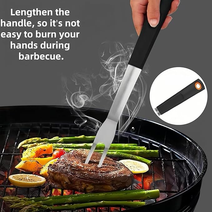 Grilling Accessories,Heavy Duty Stainless Steel BBQ Grill Tools Set, Spatula, Fork, Tongs Kit |with Storage Bag Barbecue Utensils Tool,for Outdoor Barbecue loversgift.