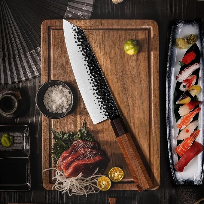 8.5 inch Kiritsuke knife Japanese 9cr18mov High Carbon Chef Knife, Sushi Knife for Meat, Fish, Fruit, Vegetable with Gift Box