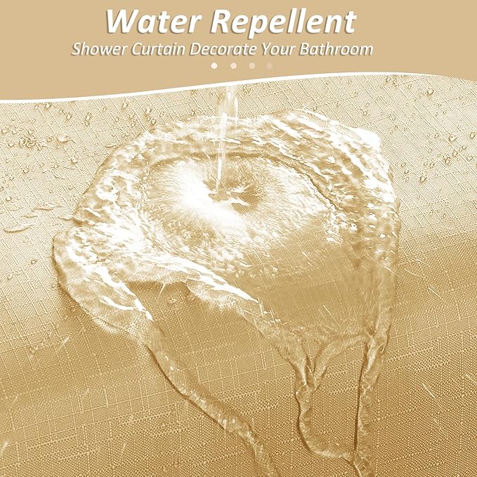 Naturoom Gold Yellow Shower Curtains for Bathroom,Ombre Cloth Fabric Shower Curtain Set with 12 Hooks Denim Blue Bathroom Decor 72 x 72