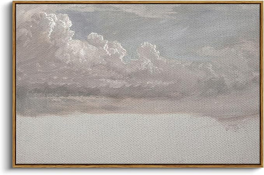 InSimSea Framed Canvas Wall Art Vintage Decor, Home Decor Classical Oil Painting Cloud Study Wall Decorations for Living Room, Large Prints Artwork for Bedroom Bathroom Gallery, 24"x36"