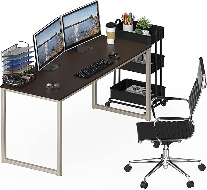 SHW Mission 55-Inch Home Office Computer Desk, Espresso