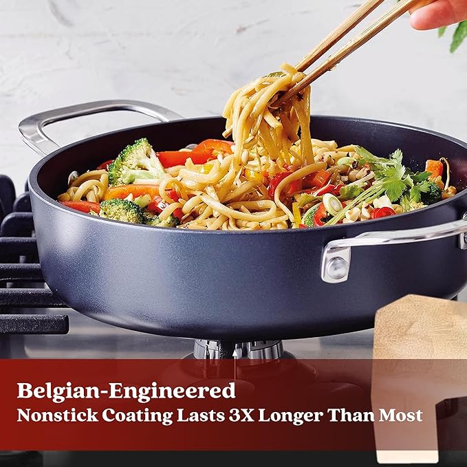 Alva Maestro 7-Piece Stainless Steel & Nonstick Cookware Set – PFAS/PFOA/PTFE-Free, Non-Toxic Nonstick, Induction & Oven Safe – Even-Heat Technology, Easy to Clean, Professional Quality Pots & Pans