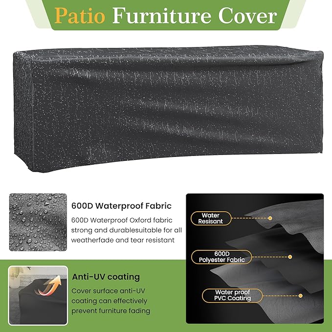 Amopatio Patio Couch, 2-Seat Outdoor Furniture, Wicker Porch Furniture Outdoor Couch Sofa with Water-Resistant Cover & Non-Slip Cushions, Premium Patio Set, Khaki
