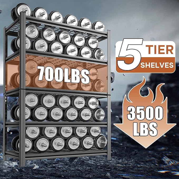 47.2''W Wire Shelving Unit,3500LBS Capacity Heavy Duty Storage Shelves，Adjustable Metal Shelving for Kitchen Pantry Office Wire Rack for College Dorm School, 47.2" W x 71.2" H x 23.6" D