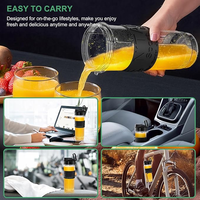 BioloMix Blender and Food Processor Combo, 700W Portable Juicer, Personal Blender, Meat Grinder, Food Processor, Coffee Spice Grinder, Meat Chopper, Smoothies, Fruits Mixer