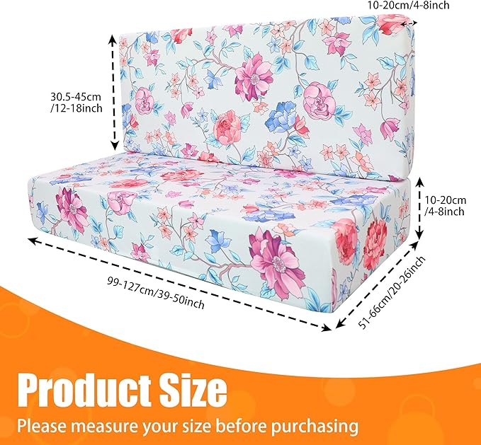 Radiant & Dazzling RV Dinette Cushion Covers - 2 Backrest & 2 Bench Covers, Stretchable Slipcovers for Camper Couch Replacement