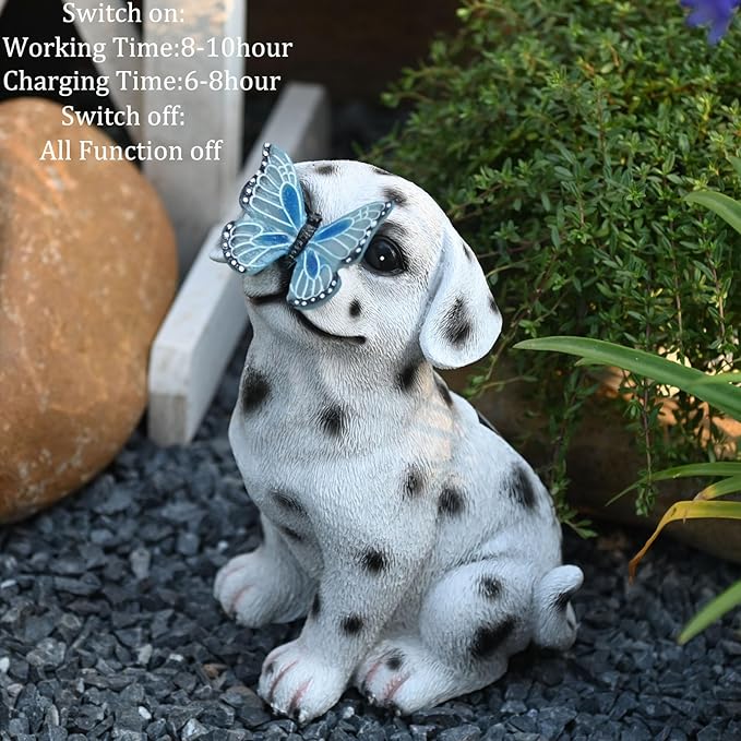 Cat Garden Figurines Outdoor Decor Solar Statue with LED Lights for Patio Lawn Yard Art Decoration Housewarming Garden Gift