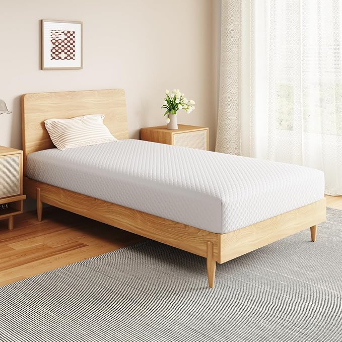 6 Inch Twin Size Mattress in a Box,Memory Foam Mattress for Comfort Sleep, Cooling Night Sleep & Pressure Relief, Ships Compressed (6", Twin)