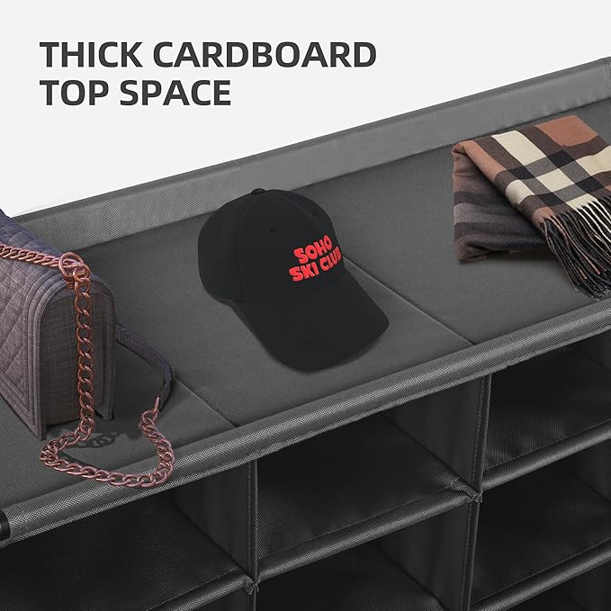 STORAGE MANIAC Shoe Cubby Organizer, Free Standing Shoe Cube Rack for Entryway, Bedroom, Apartment, Closet, Bamboo