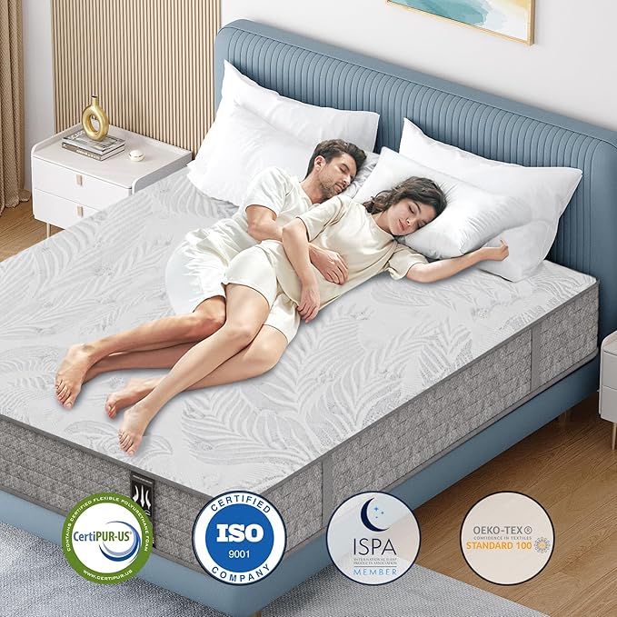 King Mattress 12 Inch, Hybrid Mattress in a Box, Memory Foam Matress with Pocket Spring, Soft & Comfortable Medium Firm, Motion Isolation, Pressure Relief, CertiPUR-US Certified (80"*76"*12")