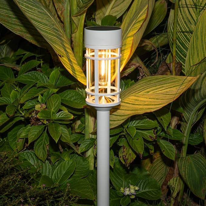 8 Pack Solar Pathway Lights, LED Solar Lights Outdoor Waterproof, White Outdoor Garden Landscape Lighting for Yard, Walkway, Driveway Path