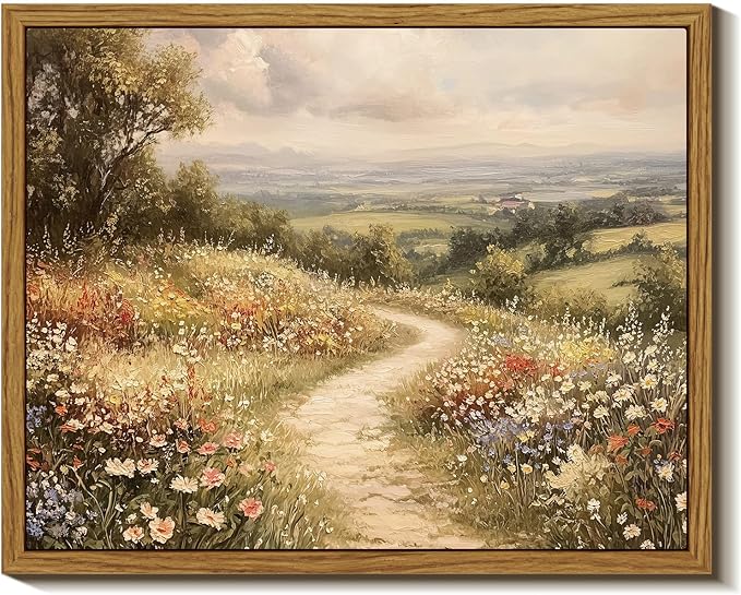 InSimSea Framed Wall Art for Living Room Flower Canvas Art Wall Decor Bedroom Floral Artwork Oil Paintings Picture Prints Rustic Gallery Boho Vintage Botanical Farmhouse Retro Farmhouse Office 8x10In