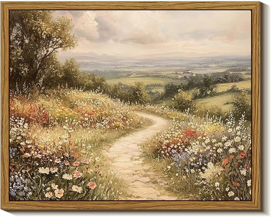 InSimSea Framed Wall Art for Living Room Flower Canvas Art Wall Decor Bedroom Floral Artwork Oil Paintings Picture Prints Rustic Gallery Boho Vintage Botanical Farmhouse Retro Farmhouse Office 8x10In