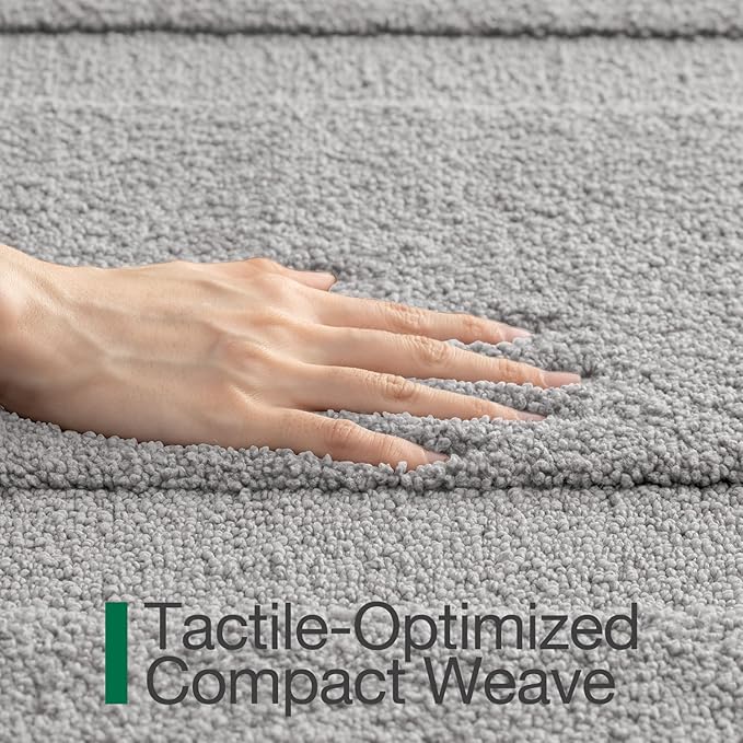 LUMI Ultra Soft Bathroom Rugs Non Slip with Rubber Backing, Absorbent Washable Bath Mat Quick Dry, Upgraded Premium Microfiber Plush Carpet for Bathtub and Shower Floor, Grey, 17x30