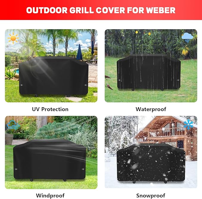 Grill Cover for Weber Slate 30" Griddle, Outdoor Griddle Cover Waterproof for Blackstone Culinary Series 36" Griddle with Lid