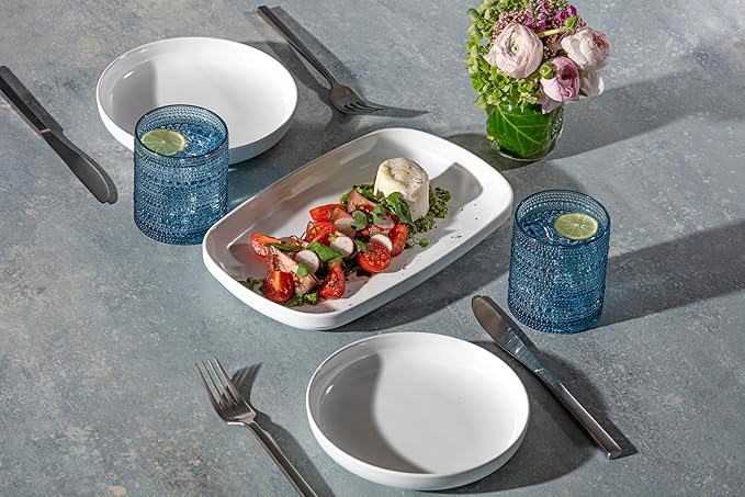 Fortessa Orbetto Outdoor Hobnail Plastic Drinkware Collection, DOF Beverage Cocktail Glass 4 Pack, 10.5 Ounce, Cornflower Blue