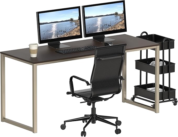 SHW Mission 55-Inch Home Office Computer Desk, Espresso