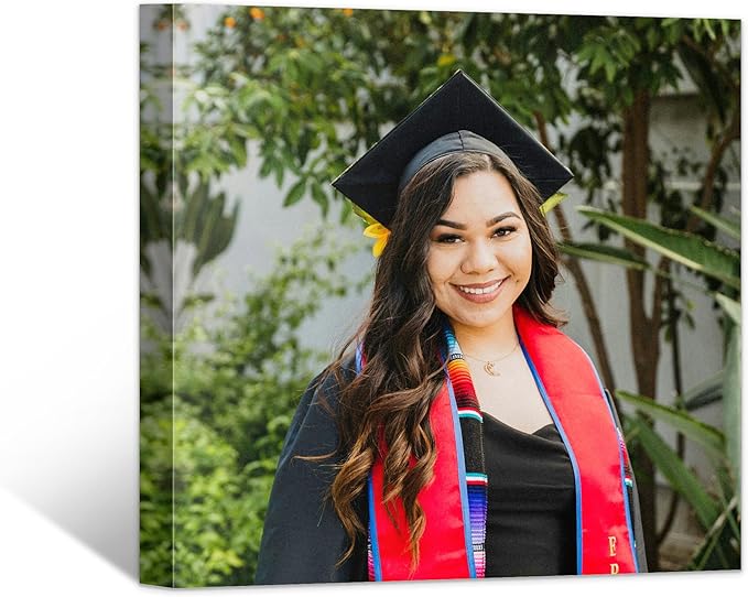 Custom Graduation Canvas Prints with Your Photos,Graduation Decorations, Personalized Graduation Canvas Wall Art Gifts Idea for Daughter, Son, Sibling or Friend (12" X 12")