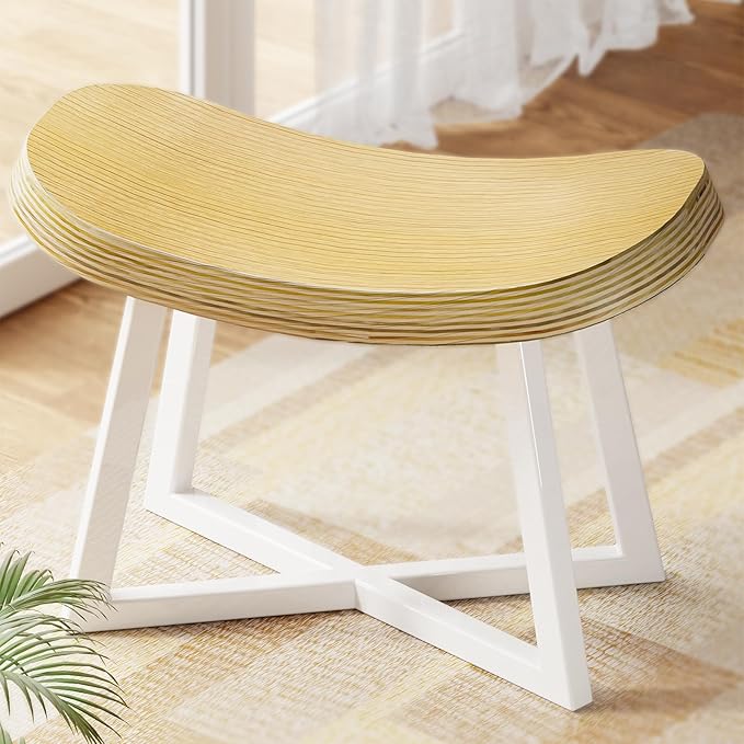 Wooden Step Stool，Foot Rest for Adult&Children,Short Stool for Under Desk, Small Bench for Living Room, Kitchen, Couch, Entryway