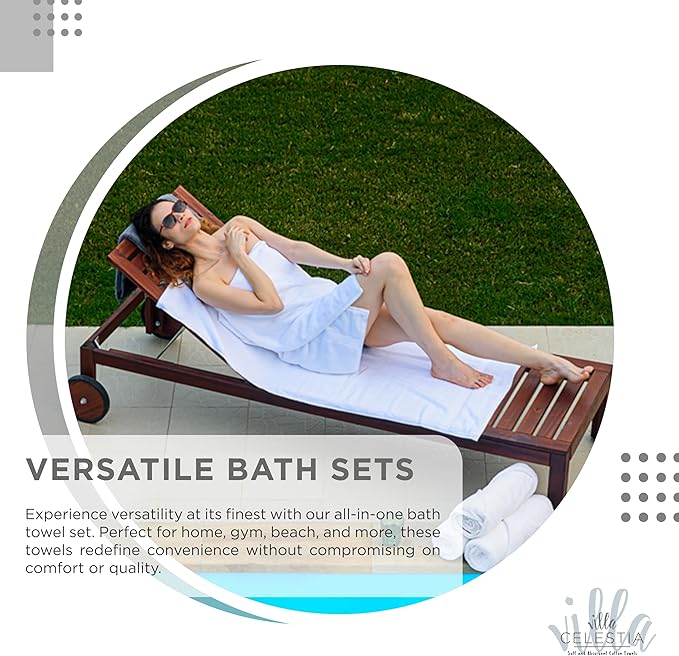 100% Combed Cotton Bathroom Towel Set of 6- 2 Bath Towels, 2 Hand Towels, 2 Wash Cloths, Sustainable, Soft, Highly Absorbent 6 Piece Cotton Bath Towel Set Ideal for Hotels, Spa, Bathroom, Dorm, Silver